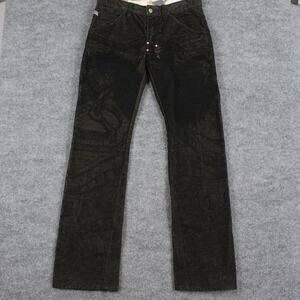 Vintage Parasuco Jeans Mens 32 Corduroy Straight Leg Denim Cult Goth Punk Y2K